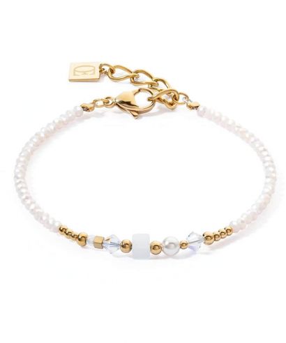 Coeur De Lion Square Stripes Gold White bracelet