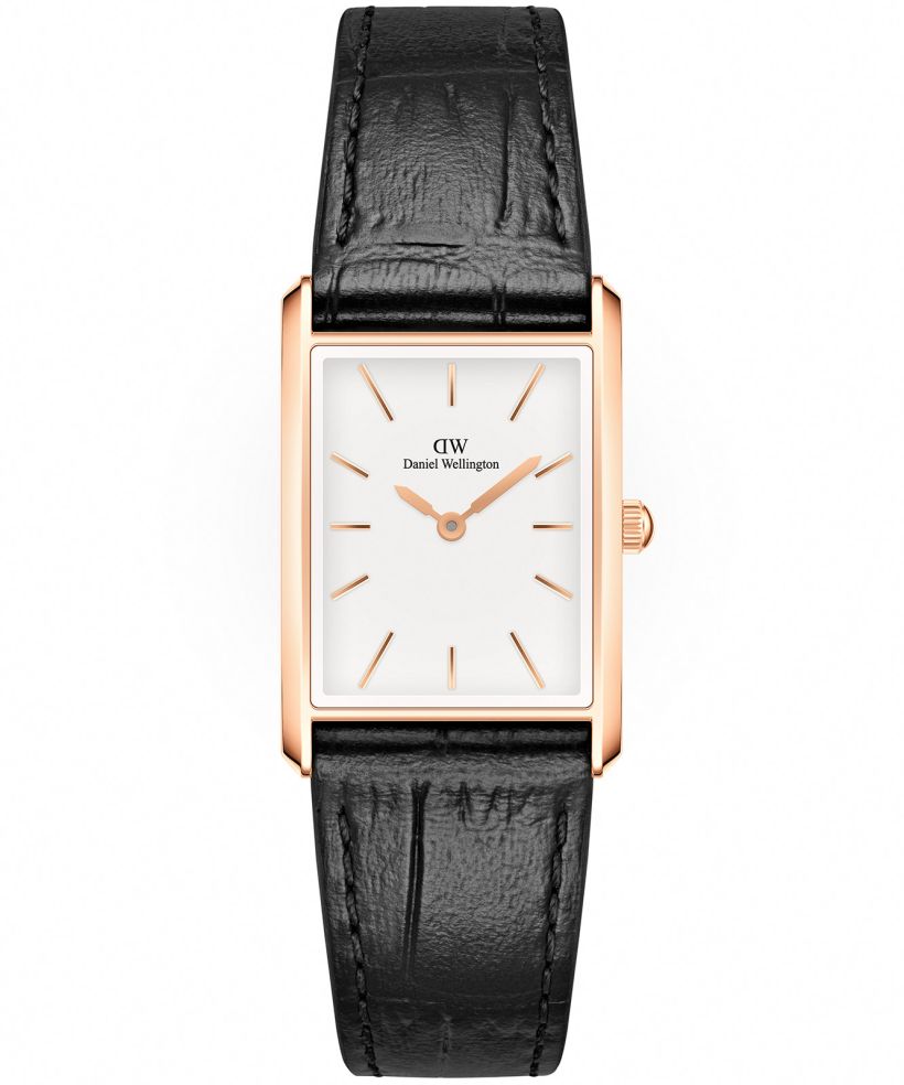 Daniel Wellington Bound Black Crocodile Rose Gold 20 watch