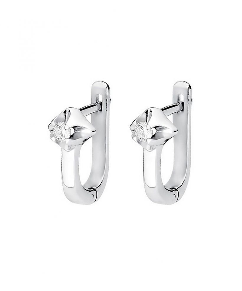 Bonore - White Gold 585 - Diamond 0,09 ct earrings