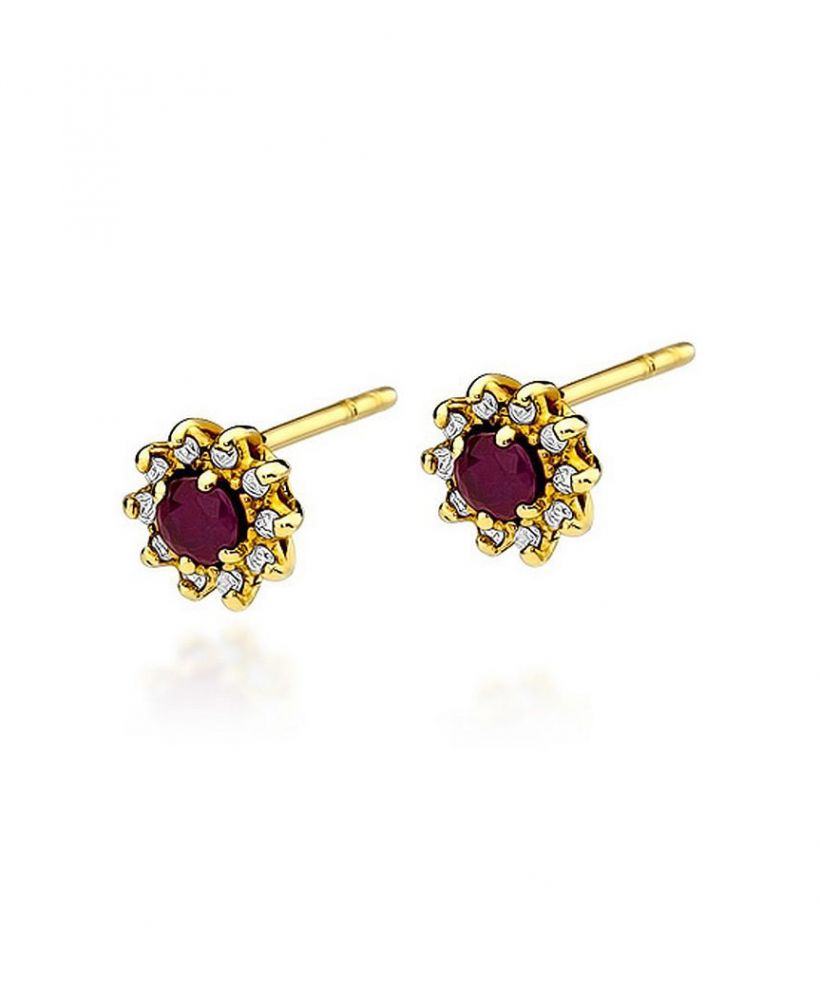 Bonore - Gold 585 - Ruby 0,15 ct earrings
