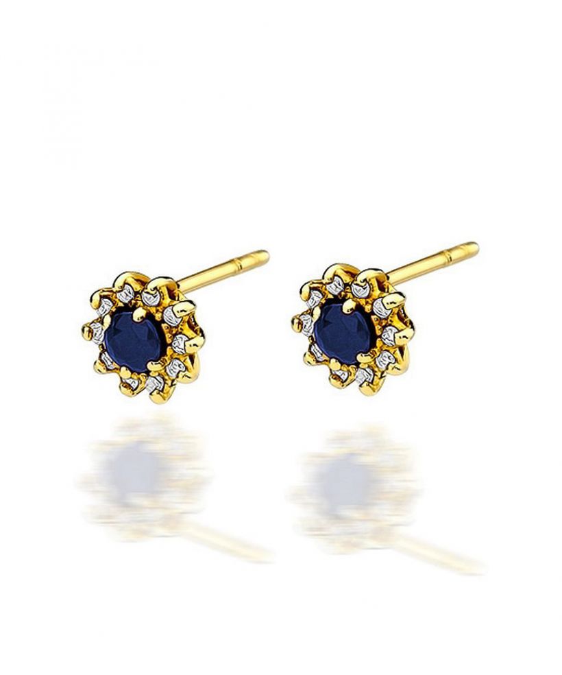 Bonore - Gold 585 - Sapphire 0,15 ct earrings