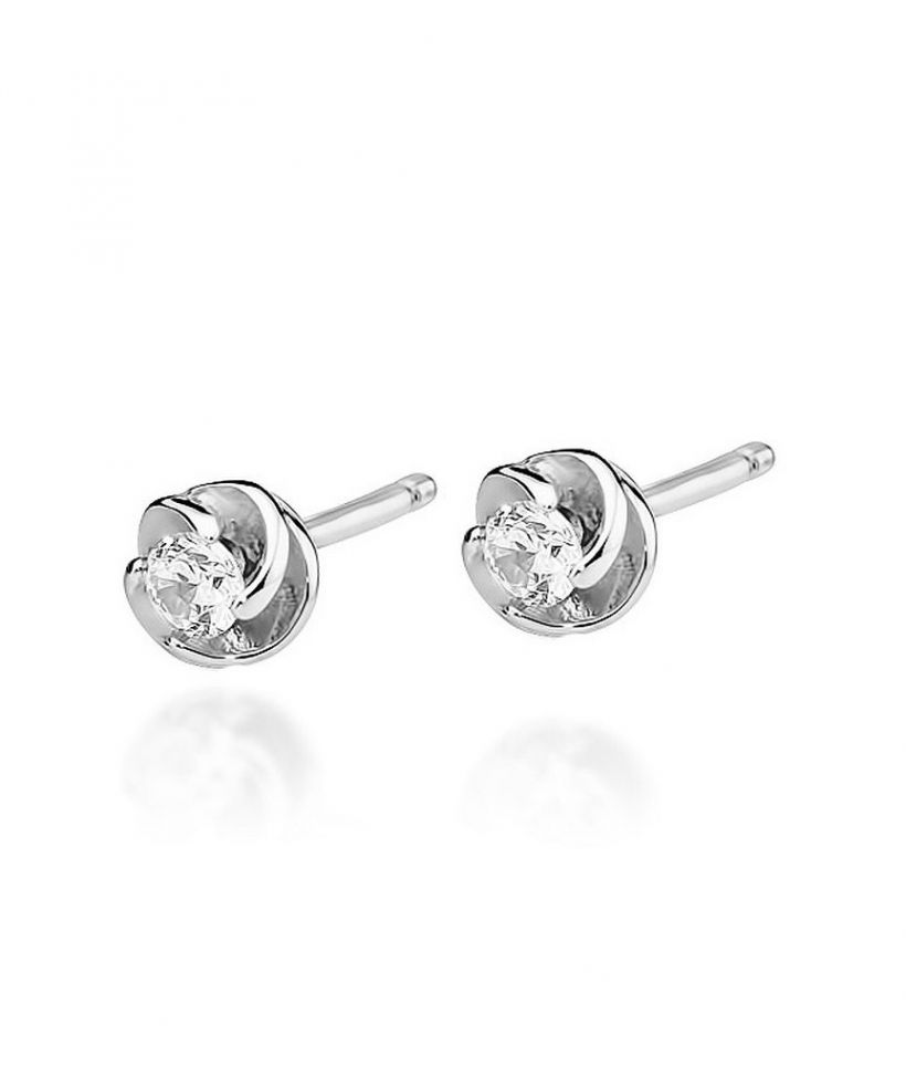 Bonore - White Gold 585 - Diamond 0,08 ct earrings