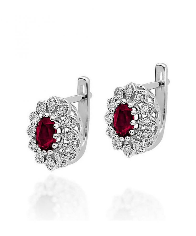 Bonore - White Gold 585 - Ruby 0,6 ct earrings