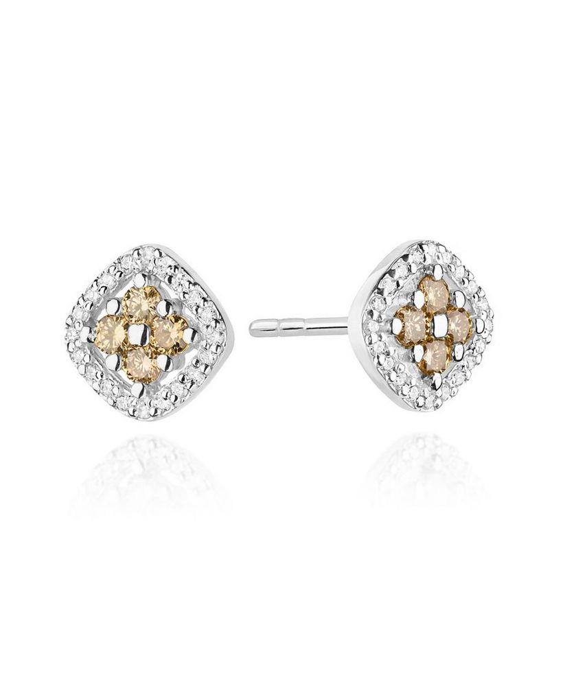 Bonore - White Gold 585 - Brown Diamond earrings