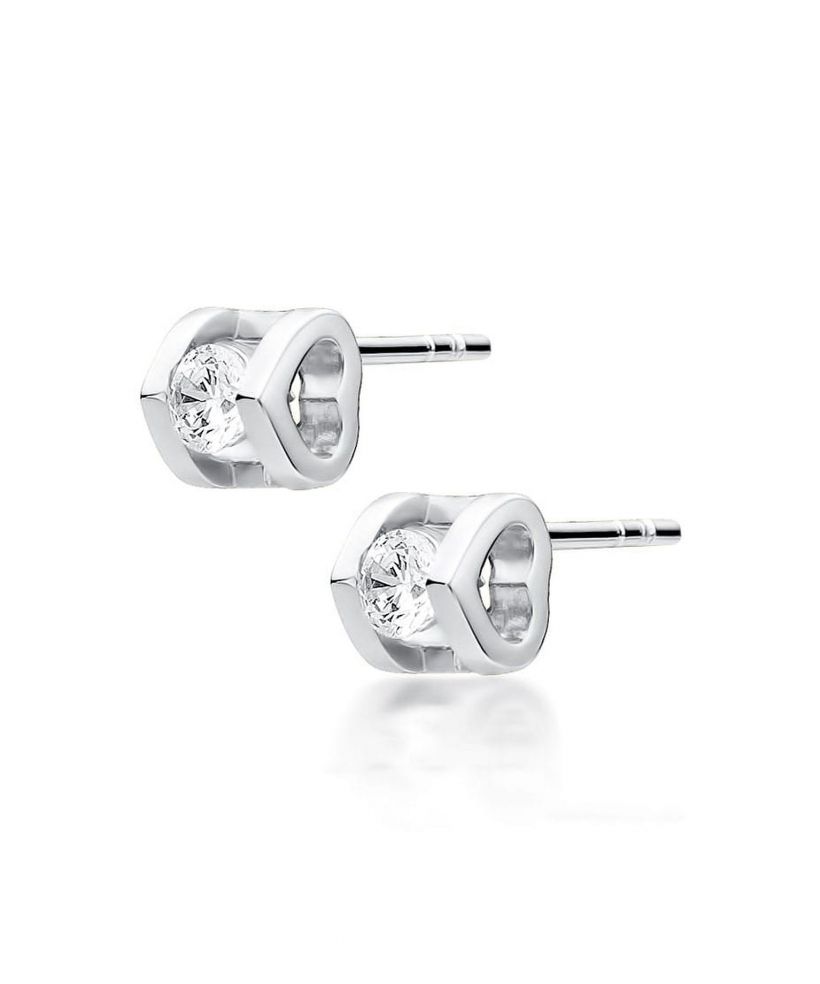 Bonore - White Gold 585 - Diamond 0,09 ct earrings
