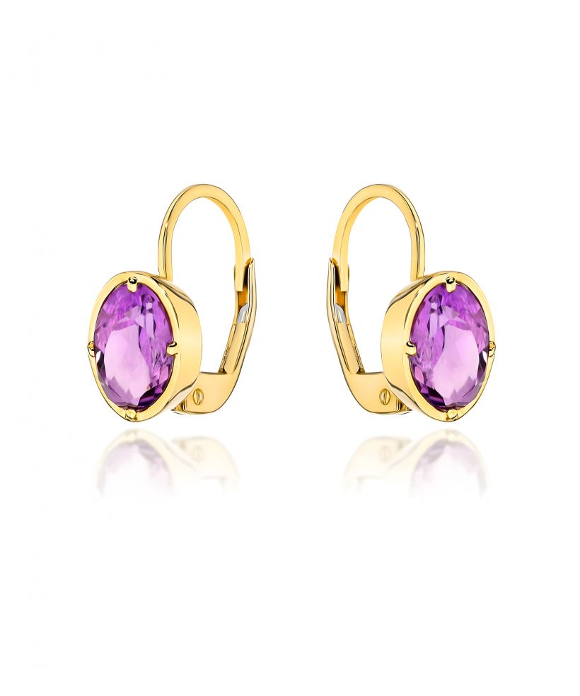 Bonore - Gold 585 - Amethyst earrings