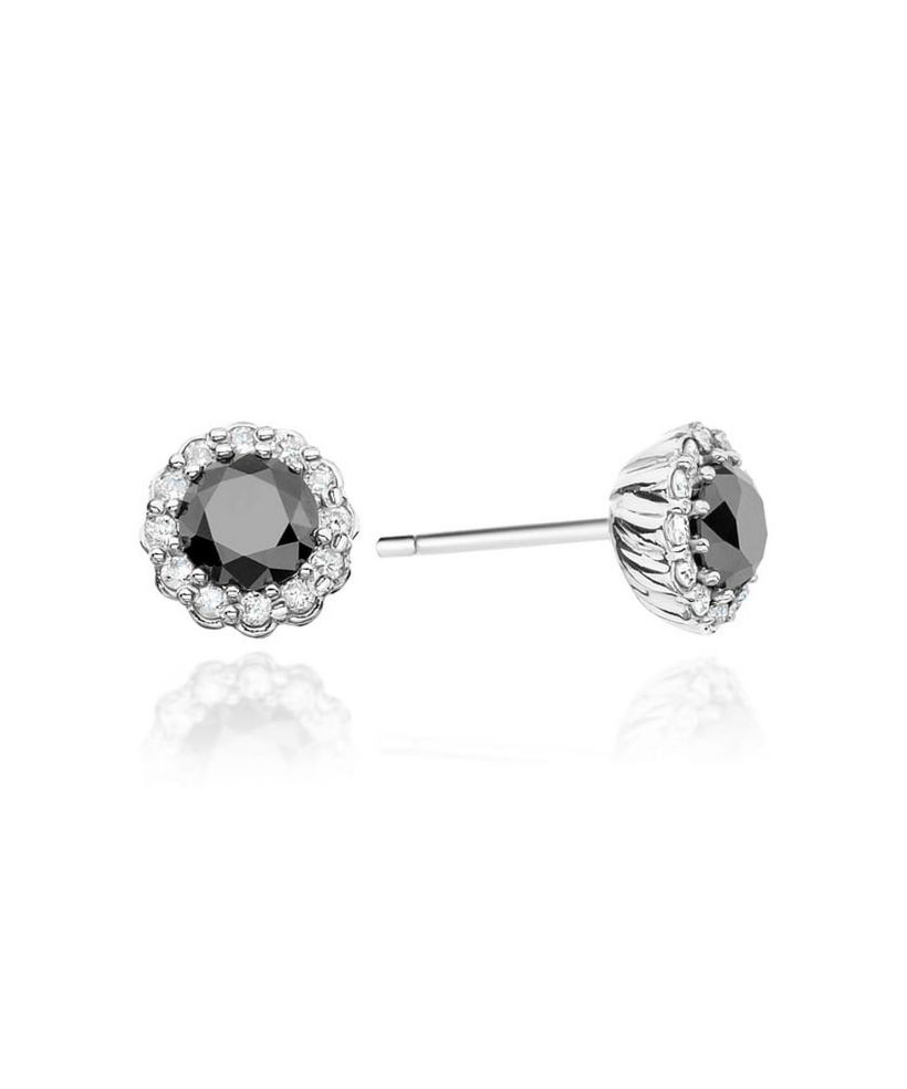 Bonore - White Gold 585 - Black Diamond 1 ct earrings