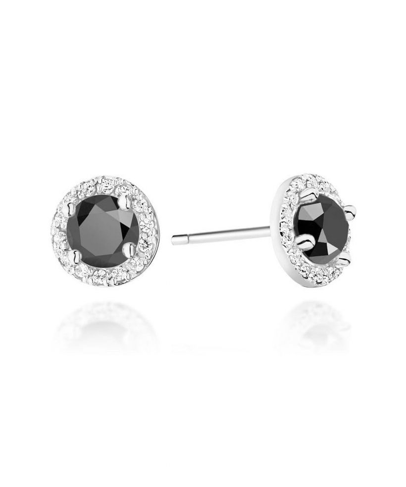 Bonore - White Gold 585 - Black Diamond 0,5 ct earrings