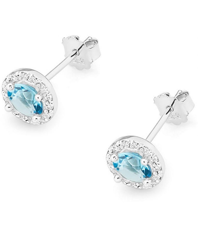 Bonore - White Gold 585 - Topaz 0,5 ct earrings