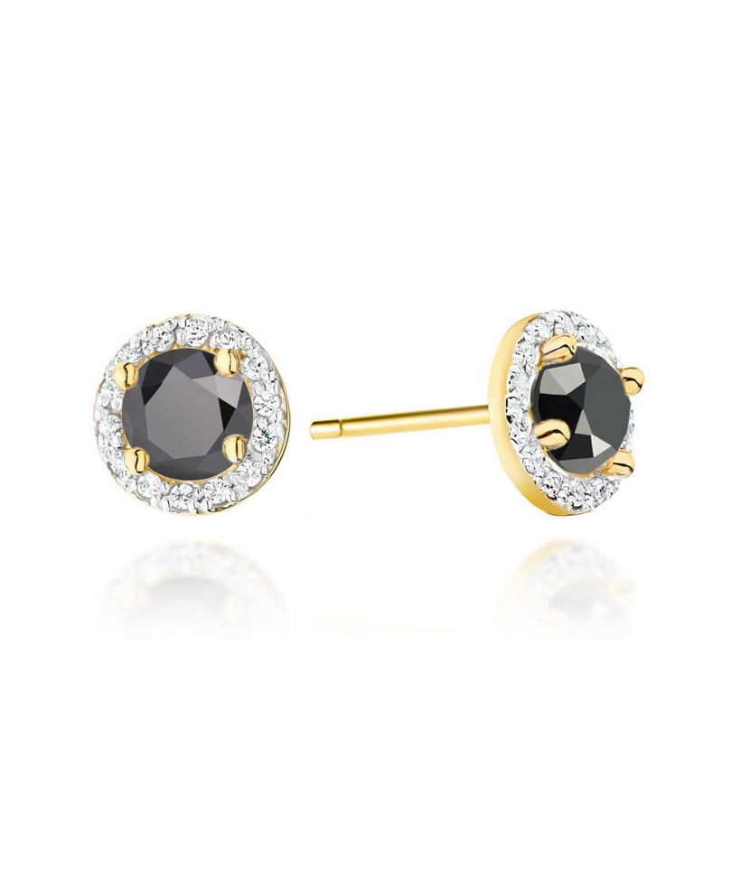 Bonore - Gold 585 - Black Diamond 0,5 ct earrings
