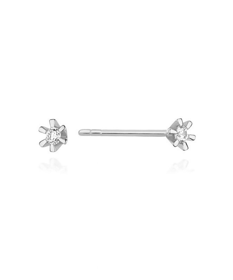 Bonore - White Gold 585 - Diamond 0,02 ct earrings
