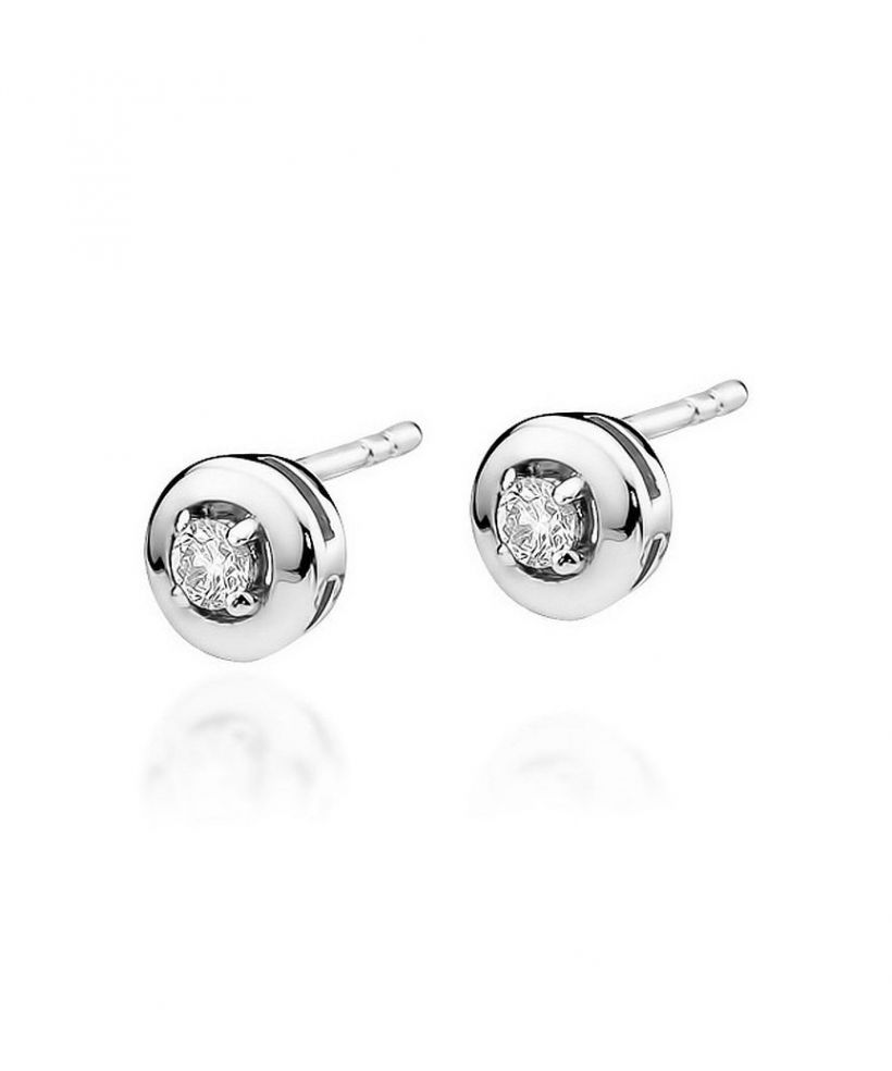 Bonore - White Gold 585 - Diamond 0,08 ct earrings