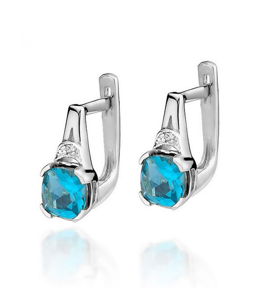 Bonore - White Gold 585 - Topaz 1,1 ct earrings