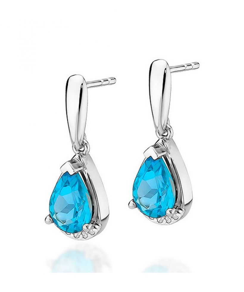 Bonore - White Gold 585 - Topaz 1,4 ct earrings