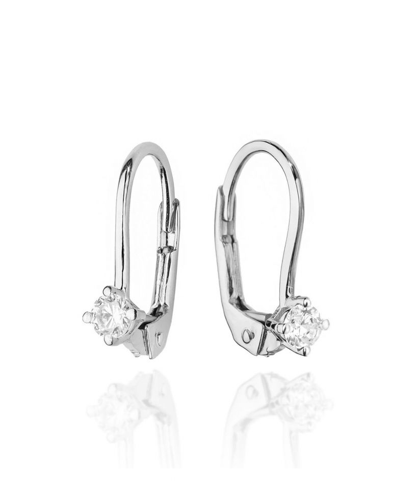 Bonore - White Gold 585 - Diamond 0,1 ct earrings
