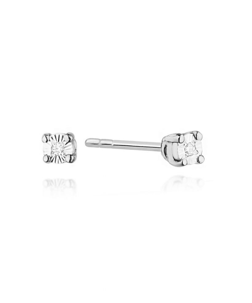 Bonore - White Gold 585 - Diamond 0,01 ct earrings
