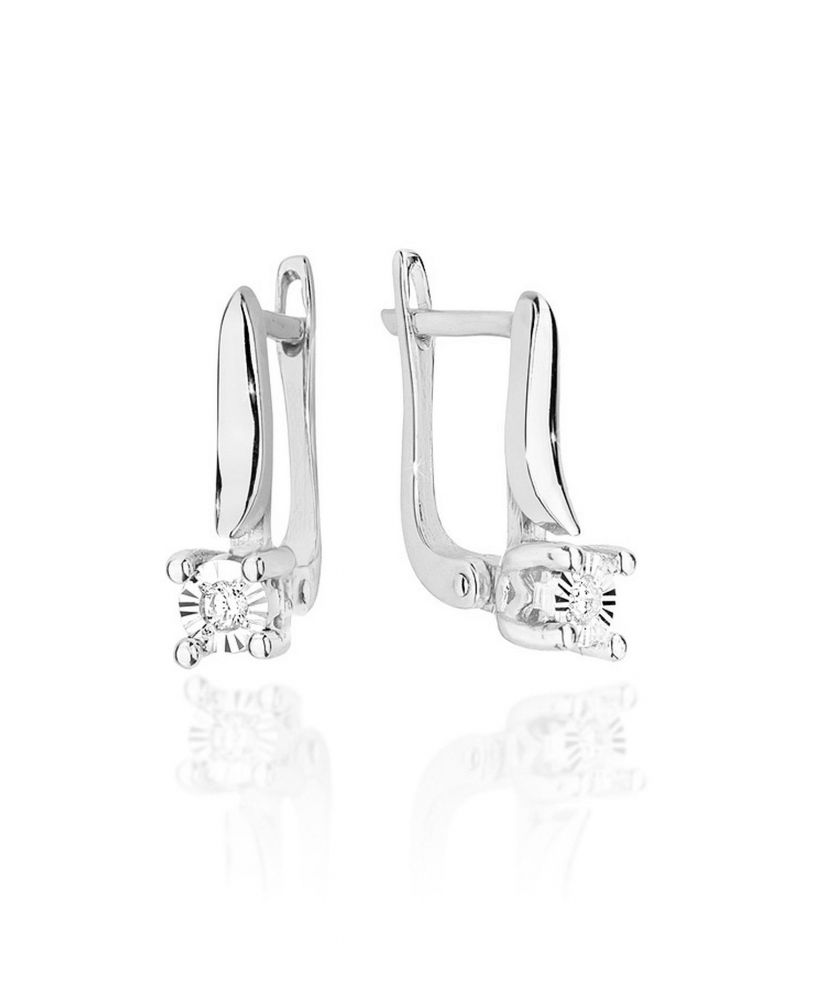 Bonore - White Gold 585 - Diamond 0,03 ct earrings