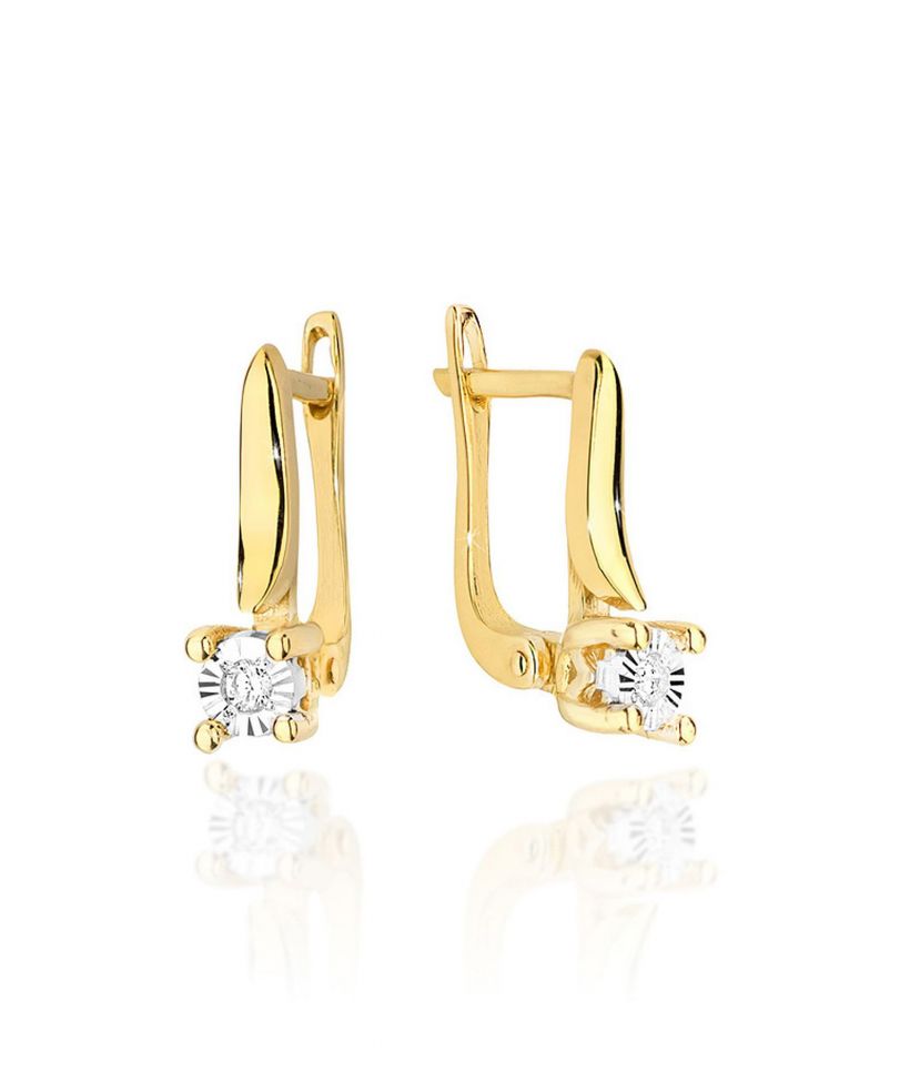 Bonore - Gold 585 - Diamond 0,03 ct earrings