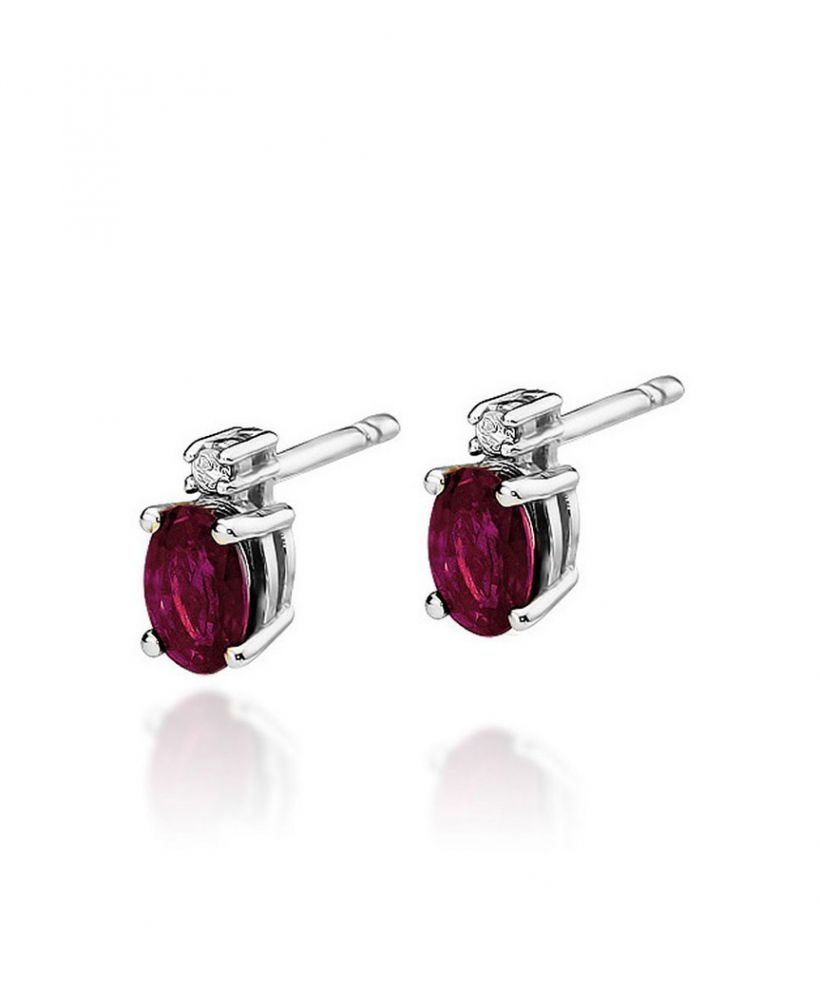 Bonore - White Gold 585 - Ruby 0,6 ct earrings