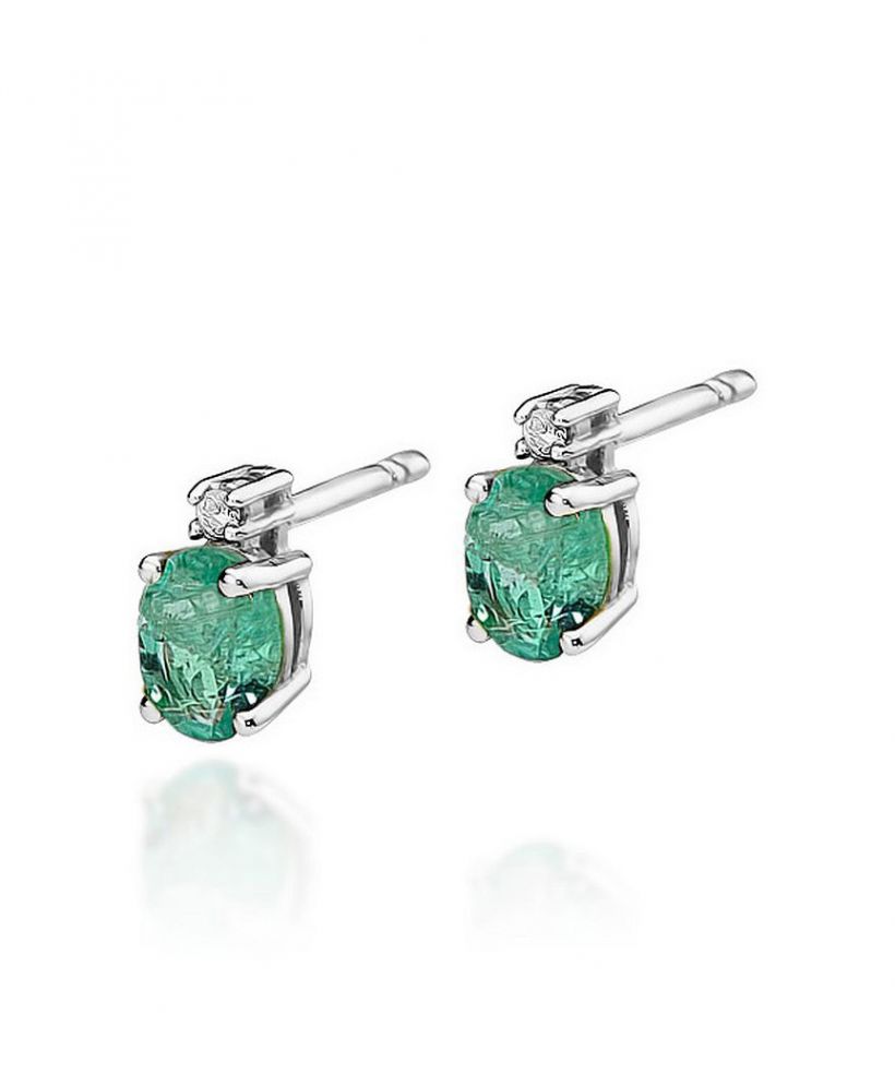 Bonore - White Gold 585 - Emerald 0,4 ct earrings