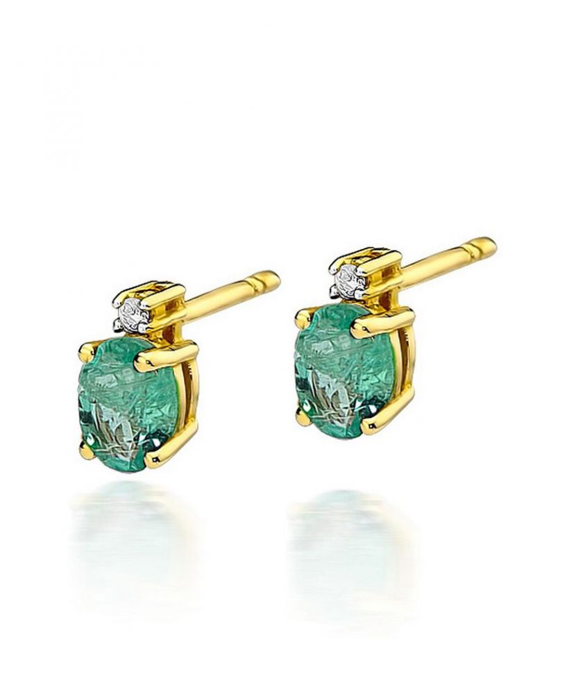 Bonore - Gold 585 - Emerald 0,4 ct earrings