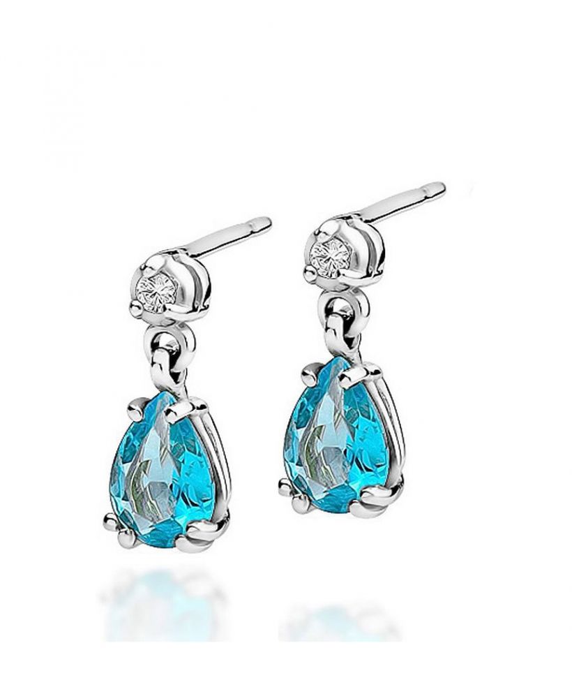 Bonore - White Gold 585 - Topaz 0,9 ct earrings