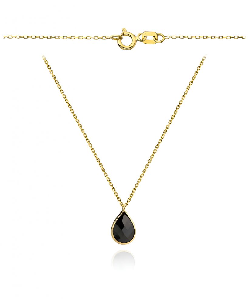 Bonore - Gold 585 - Synthetic Onyx necklace