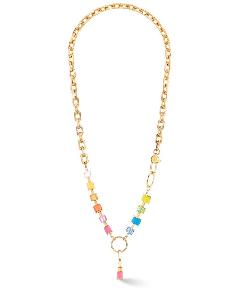 Coeur De Lion Cube Fushion Charm Gold Rainbow necklace