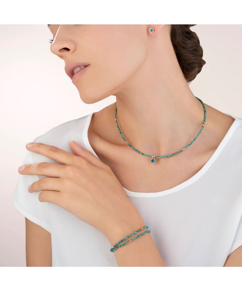 Coeur De Lion Small Crystal & Petrol necklace