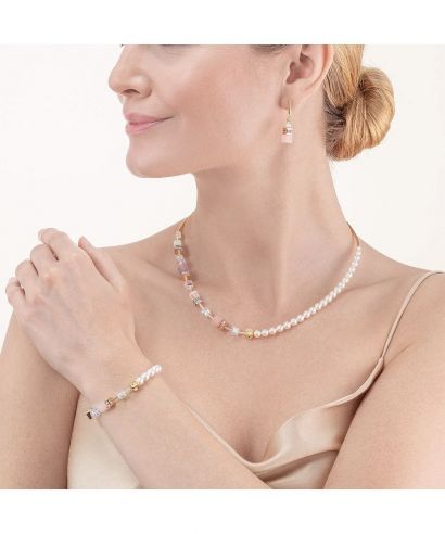 Coeur De Lion GeoCUBE® Precious Fusion Pearls Multicolour Pastel necklace