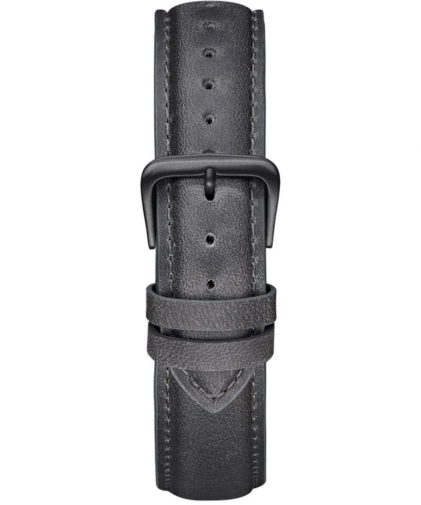 Meller Grey Black Leather 20 mm Strap