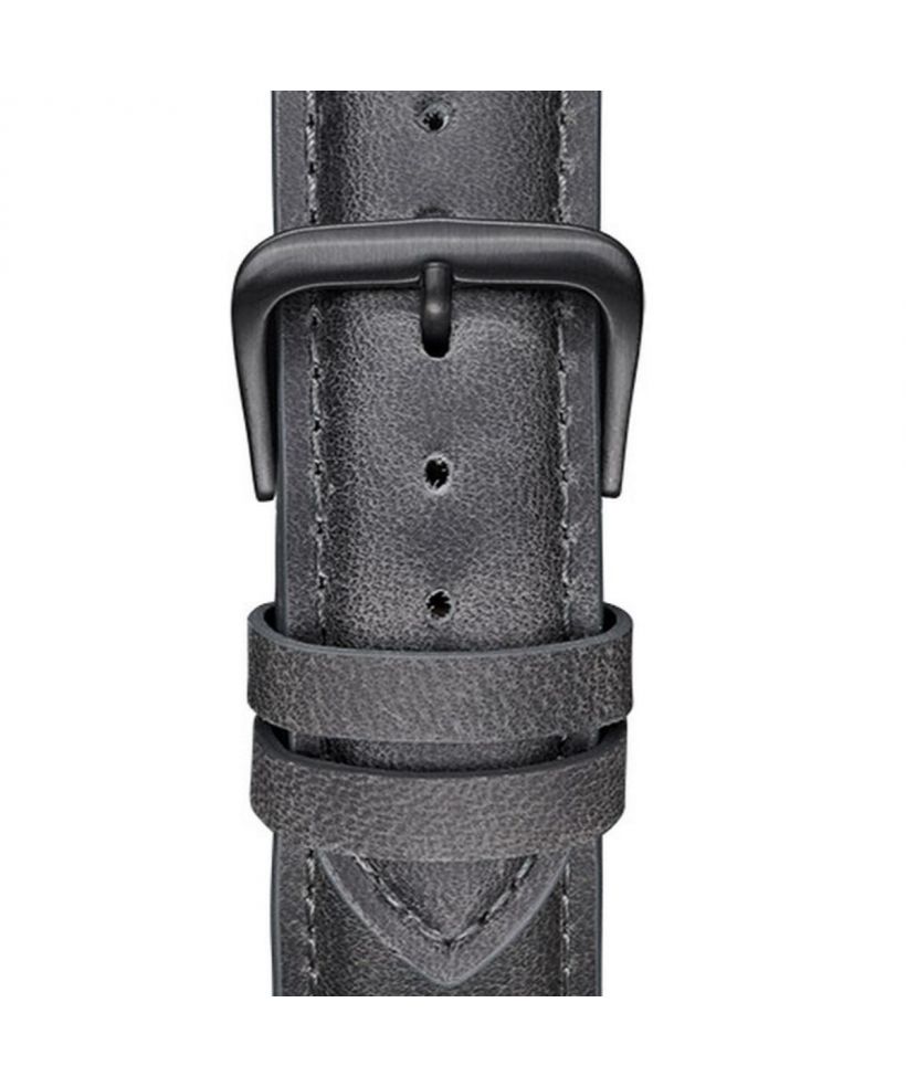 Meller Grey Black Leather 20 mm Strap