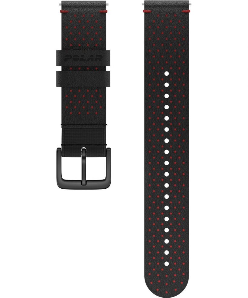 Polar Perforated Leather Black-Red M/L Strap