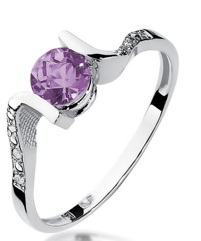 Bonore - White Gold 585 - Amethyst 0,5 ct ring