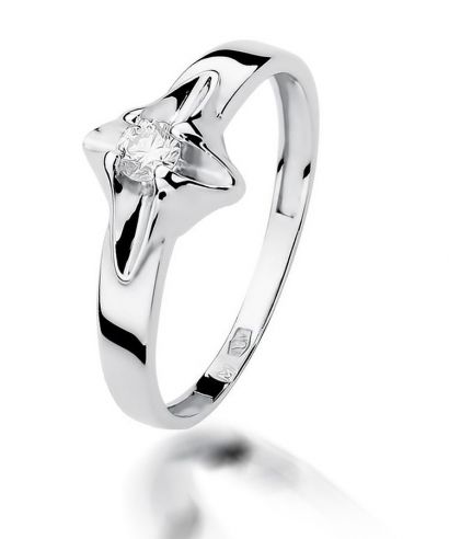 Bonore - White Gold 585 - Diamond 0,12 ct ring