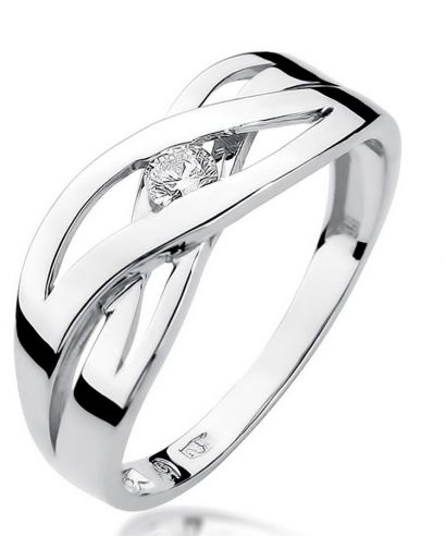 Bonore - White Gold 585 - Diamond 0,1 ct ring