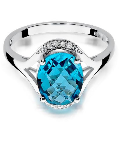 Bonore - White Gold 585 - Topaz 3 ct ring