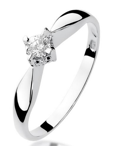 Bonore - White Gold 585 - Diamond 0,12 ct ring