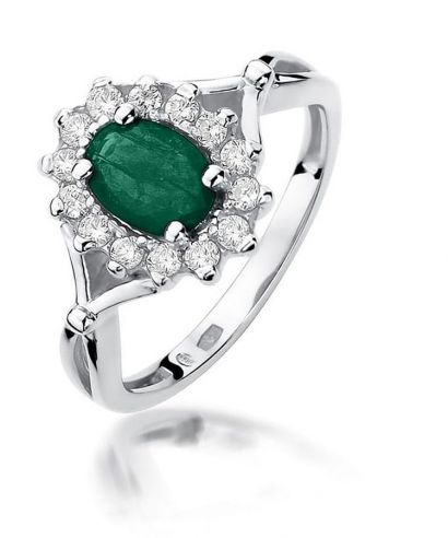 Bonore - White Gold 585 - Emerald 0,8 ct ring