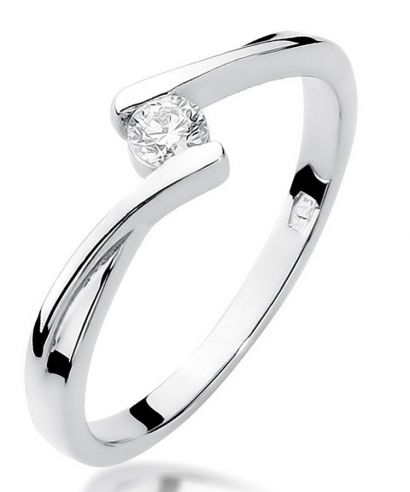 Bonore - White Gold 585 - Diamond 0,1 ct ring