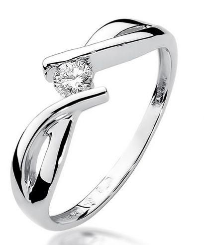 Bonore - White Gold 585 - Diamond 0,1 ct ring