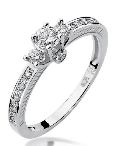 Bonore - White Gold 585 - Diamond 0,2 ct ring