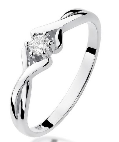 Bonore - White Gold 585 - Diamond 0,1 ct ring