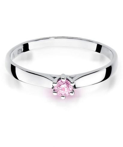 Bonore - White Gold 585 - Pink Topaz 0,15 ct ring