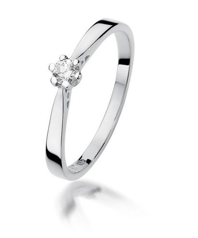 Bonore - White Gold 585 - Diamond 0,1 ct ring