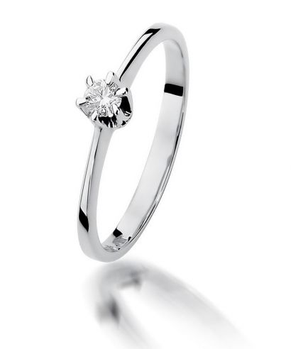 Bonore - White Gold 585 - Diamond 0,1 ct ring