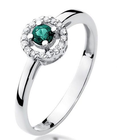 Bonore - White Gold 585 - Emerald 0,15 ct ring