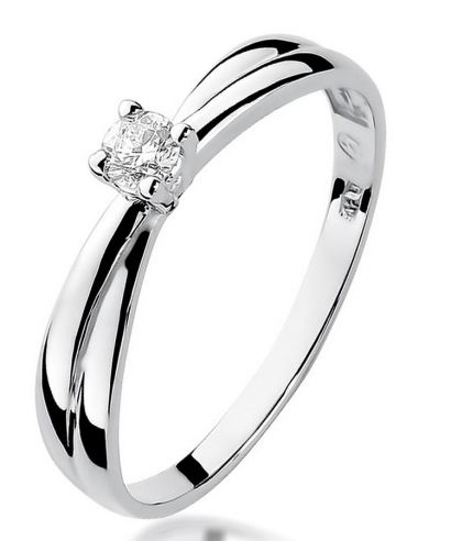Bonore - White Gold 585 - Diamond 0,1 ct ring