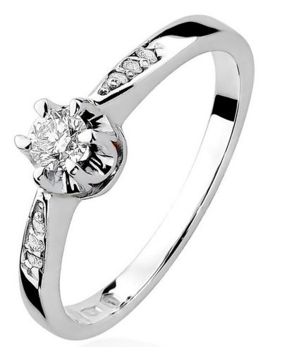 Bonore - White Gold 585 - Diamond 0,2 ct ring