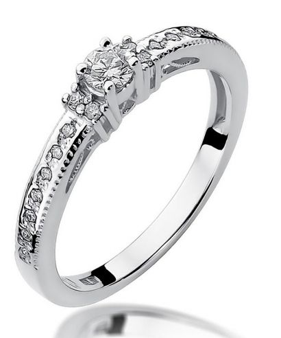 Bonore - White Gold 585 - Diamond 0,13 ct ring
